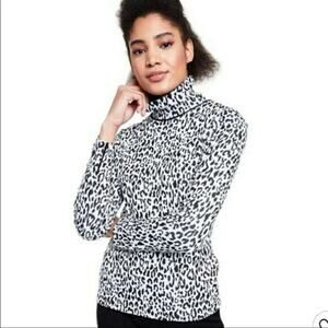 Victor Glemaud Target Leopard Long Sleeve Turtleneck Sweater Shirt Black White